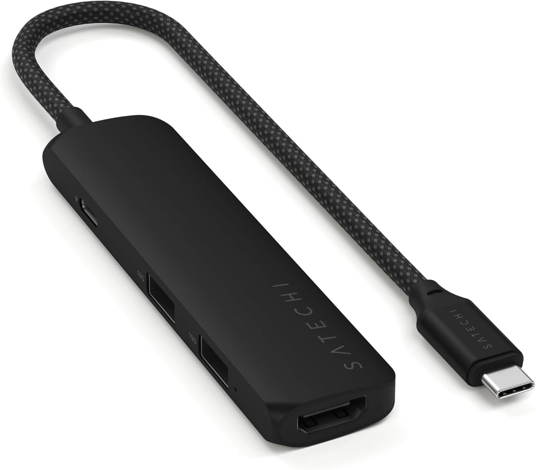 SATECHI 4-in-1 USB-C Hub Slim Plus, Multiport-Adapter, Dockingstation mit 4K HDMI, 100W Power Delive