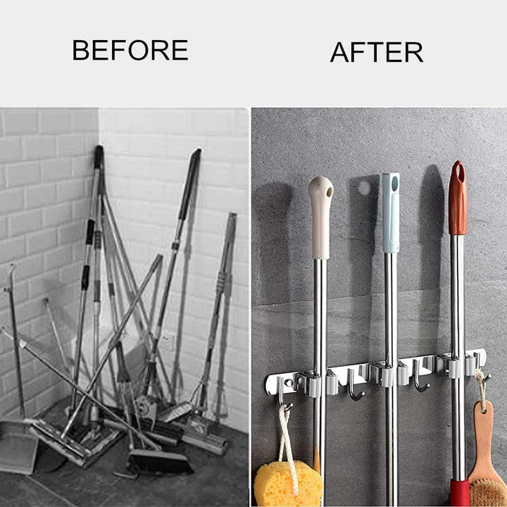 Copiel Mop Halter, Edelstahl Wandregal Besen montiert Storage Organizer Hochleistungswerkzeug Kleide