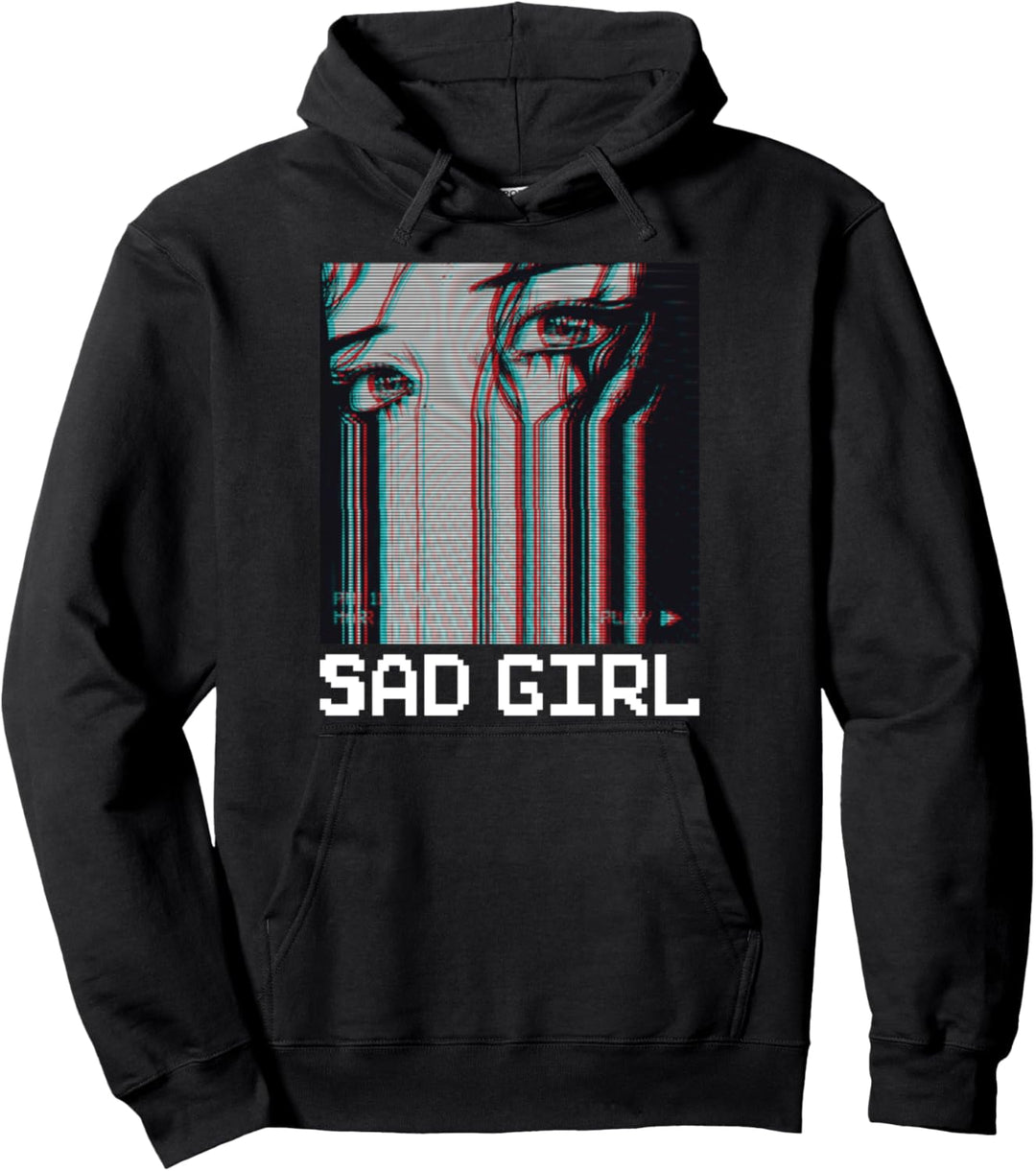 Sad Girl Vaporwave Aesthetic Pullover Hoodie