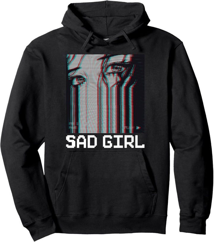 Sad Girl Vaporwave Aesthetic Pullover Hoodie