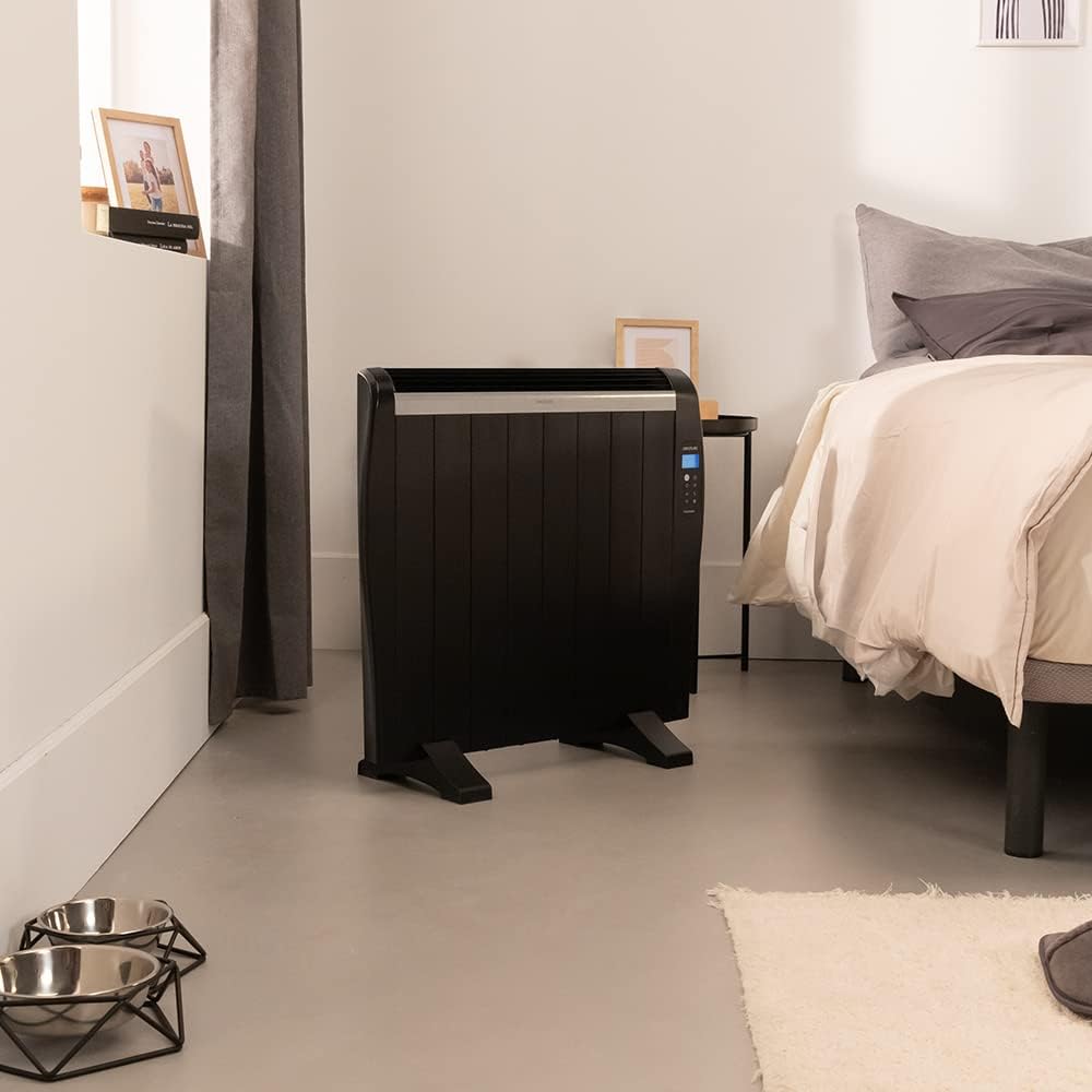 Cecotec Flachheizkörper mit Fernbedienung ReadyWarm 1800 Thermal Black. 8 Heizrippe und 1200 W, LCD-
