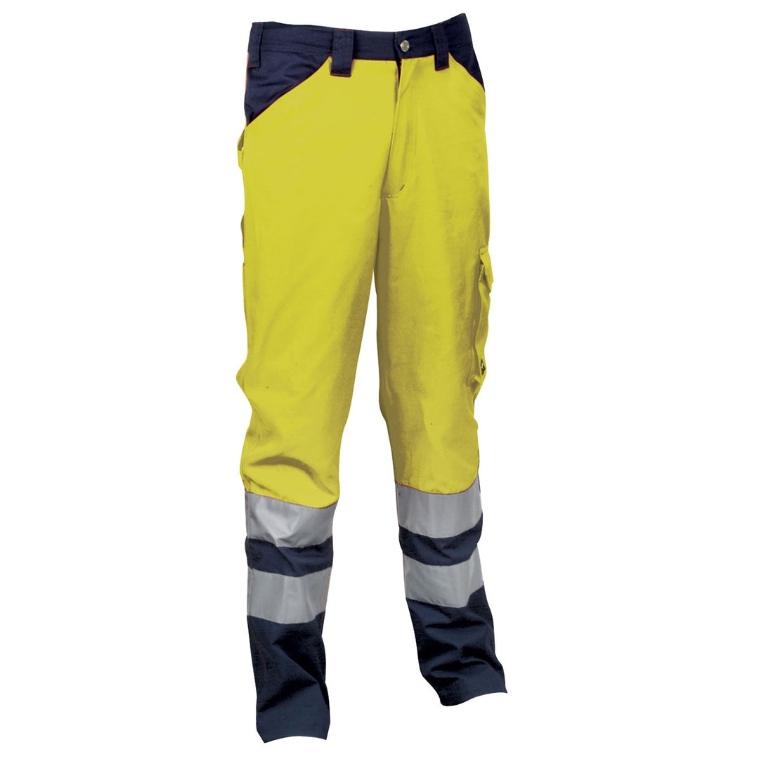 Cofra V331-0-03.Z/8 Arbeits Hose "Twinkle", Gelb/Marineblau, 4XL /8 Neon Yellow / Navy, /8 Neon Yell
