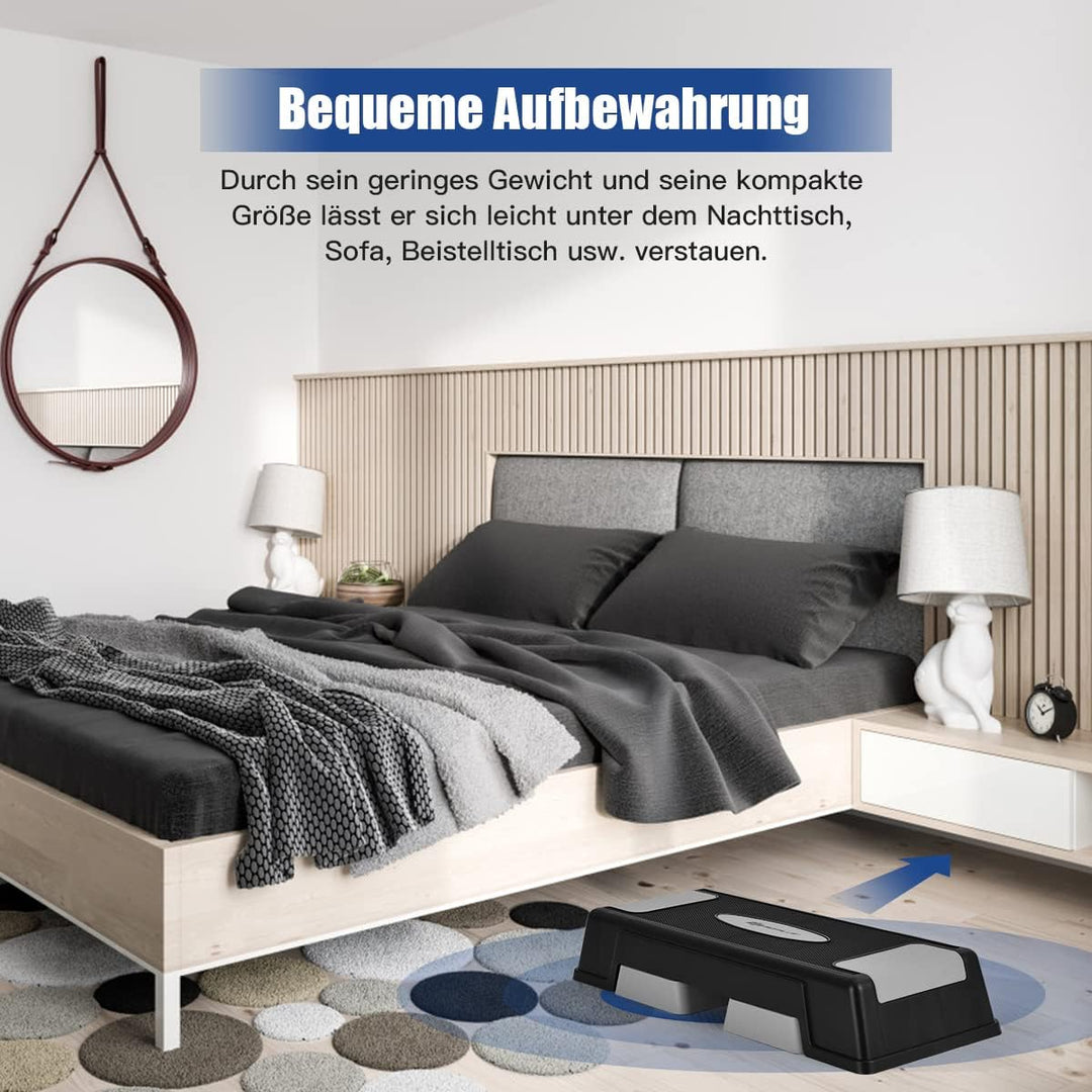 COSTWAY Höhenverstellbarer Aerobic Stepper mit 3 Stufen 12 / 17 / 22cm, Steppbrett bis 150KG belastb