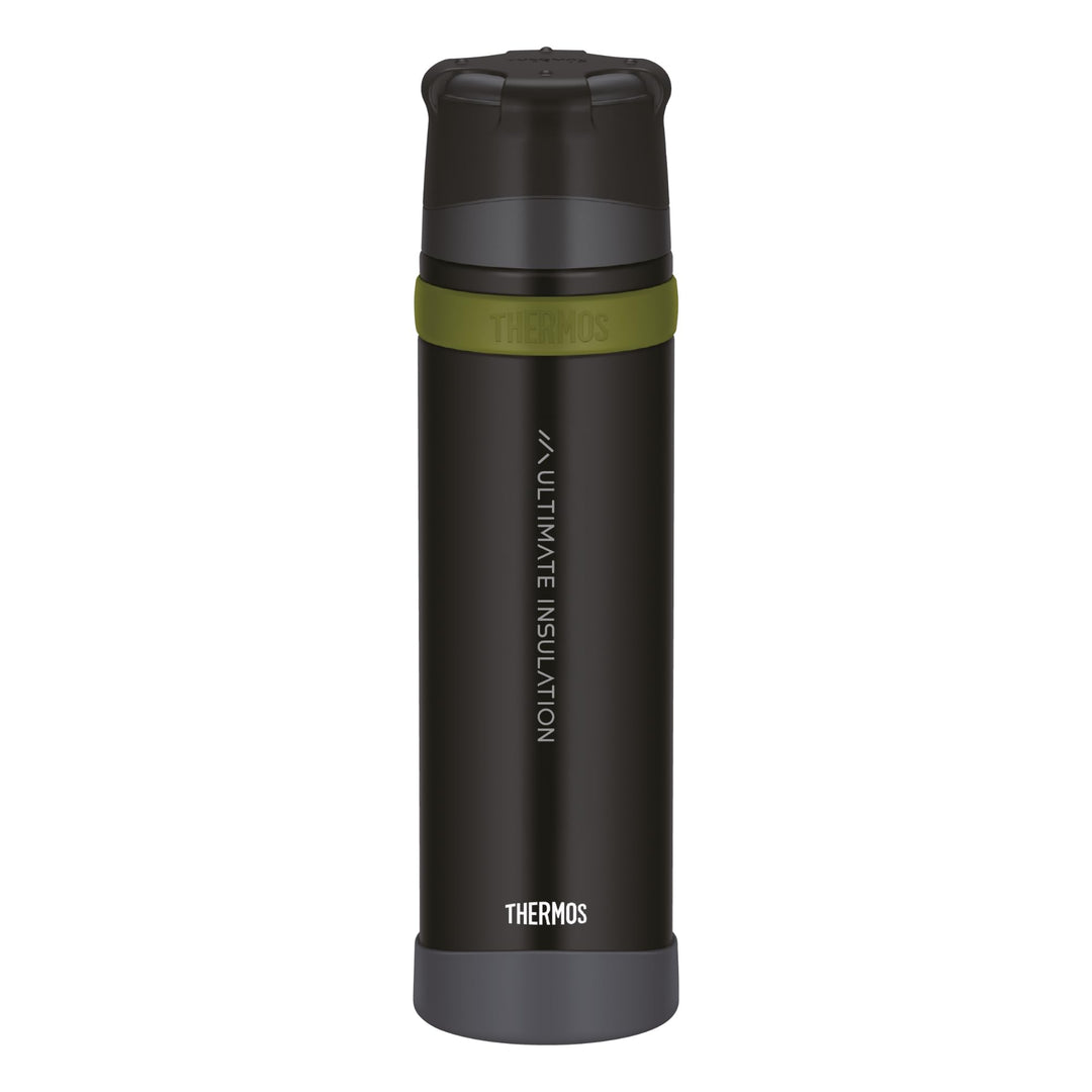 THERMOS MOUNTAIN BEVERAGE BOTTLE 0,9l, black, Thermosflasche Edelstahl mit Trinkbecher, 24 h heiss /