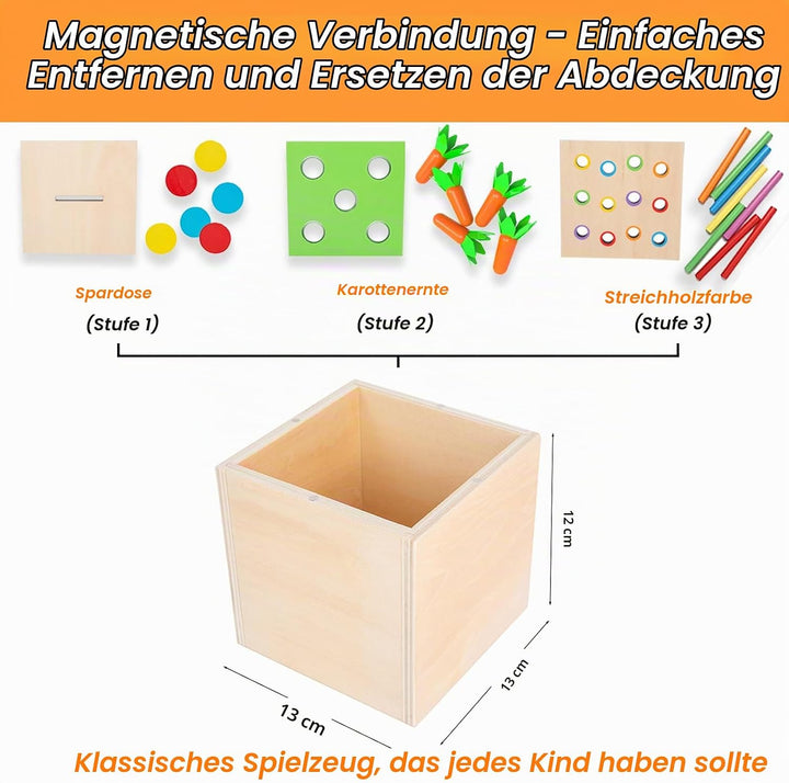 Adena Montessori Spielzeug ab 1 2 3 Jahr,Montessori Spielzeug Baby EnthäLt Karotten Ernte Spiele, Mo