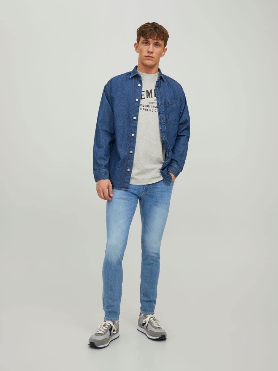 JACK & JONES Herren Jeans JJILIAM JJORIGINAL GE 314 - Skinny Fit - Blue Denim 36W / 32L Blue Denim,