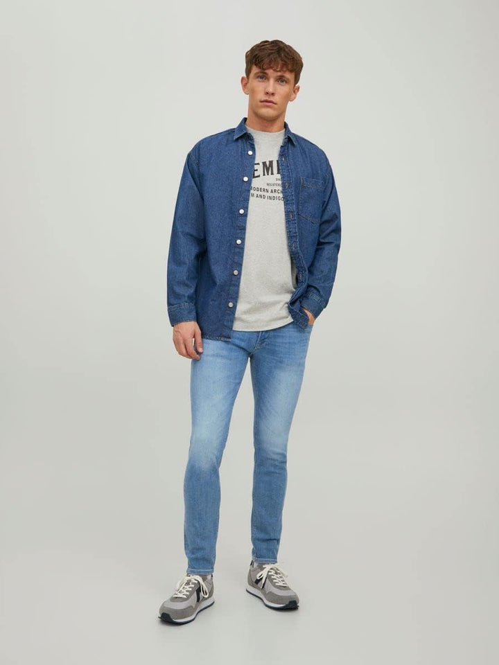 JACK & JONES Herren Jeans JJILIAM JJORIGINAL GE 314 - Skinny Fit - Blue Denim 36W / 32L Blue Denim,