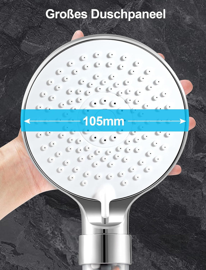 Magichome Wassersparender Duschkopf,Handbrause Filter Mineralsteinen und 5 Strahlarten, Druckerhöhen