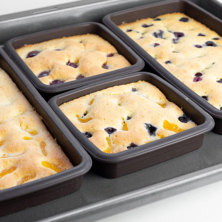 Lurch 85043 FlexiForm FlexiBlech 4 Auflaufformen/Backformen in den Grössen 11x11x3cm und 11x24x3cm P