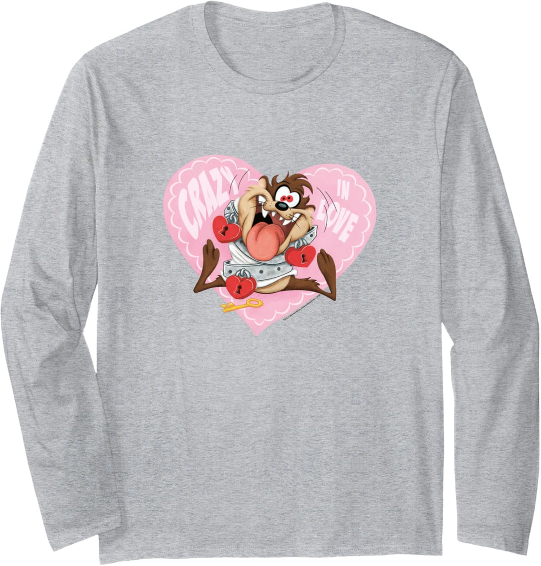 Looney Tunes Taz Crazy In Love Valentine's Day Langarmshirt