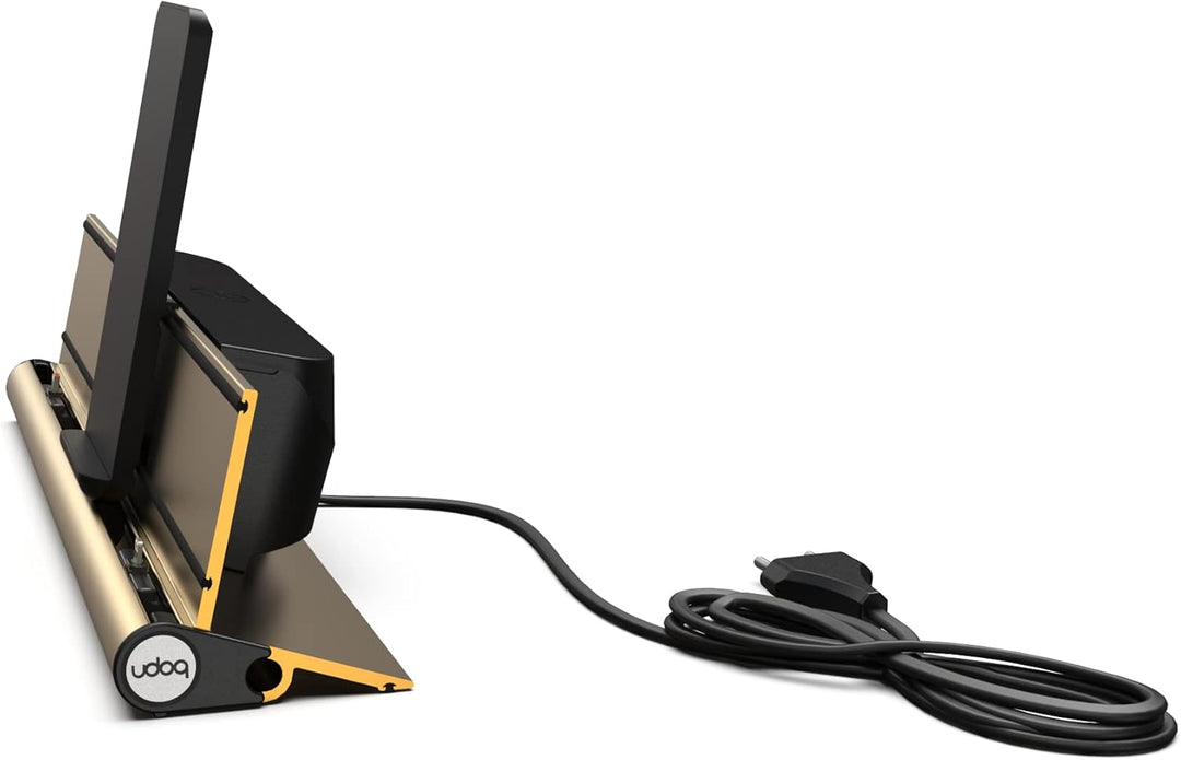 Universal Ladestation für Smartphones Tablets und AirPods, udoq 400, Aluminium, Gold, mit Power Deli