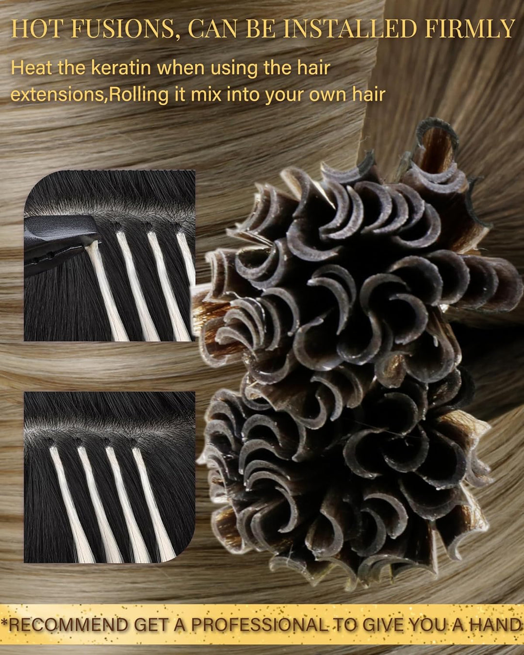 Hetto Bondings Echthaar Extensions Remy Bondings Extensions Echthaar Balayage Keratin Bonding Extens