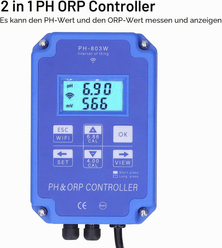 Redox Controller PH803W für Wassertests mit mehreren Parametern zur Langzeitüberwachung der Wasserqu