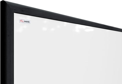 ALLboards Whiteboard mit schwarzem Rahmen 90x60cm Magnettafel Weiss Magnetisch, Trocken Abwischbar
