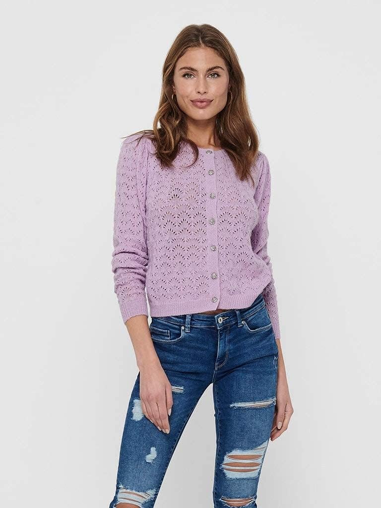ONLY Damen Strickjacke Malou helllila L