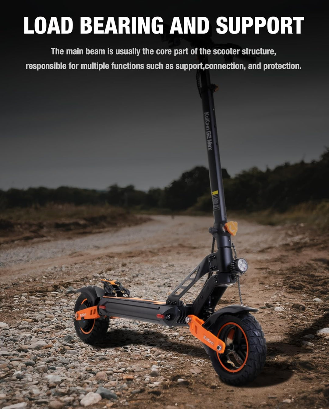 Vordere Hauptträger-Querträger-Baugruppe kompatibel mit KuKirin G2 Max E-Scooter, Ersatz-Metallstütz
