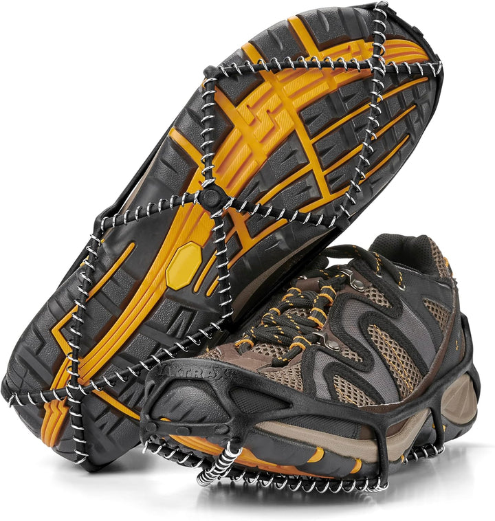 YAKTRAX Run Ice & Snow Grips für Laufschuhe, 3mm Carbide-Steel Spikes & 1.4mm Stainless-Steel Coils,