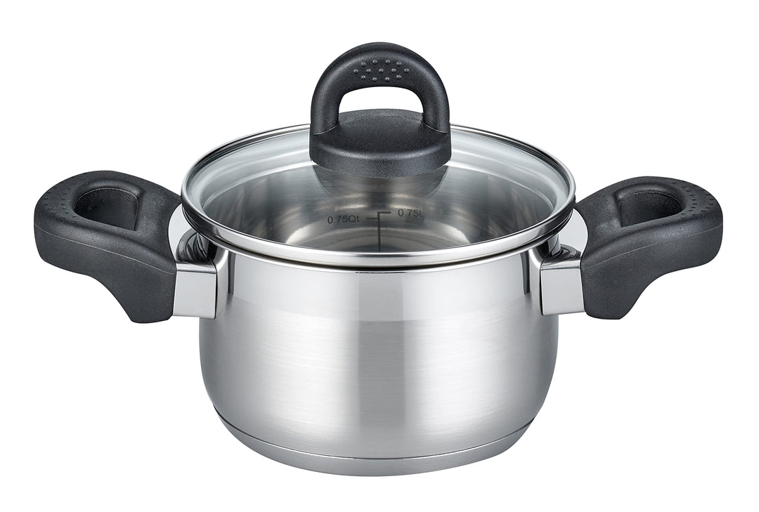 ELO 12215 Fleischtopf m.GD 14 cm Serie Turmalin, Induktion, Edelstahl satiniert, rutschfeste Kunstst