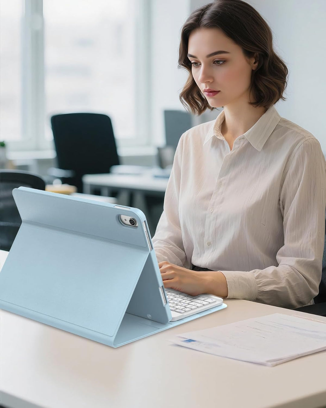 Hülle mit Tastatur für iPad 11/10 Generation (2025/2022, 11/10,9") – Bluetooth 5.0 Keyboard, QWERTZ