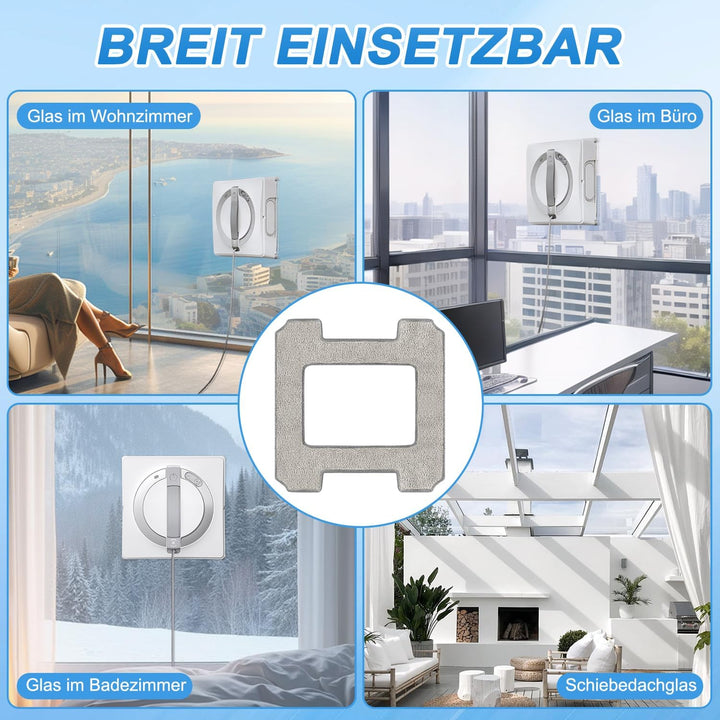 8 Stück Reinigungspad für ECOVACS WINBOT W2 PRO / W2 PRO Omni / W2 Omni / W2 / W1 Pro / W1 Fensterpu