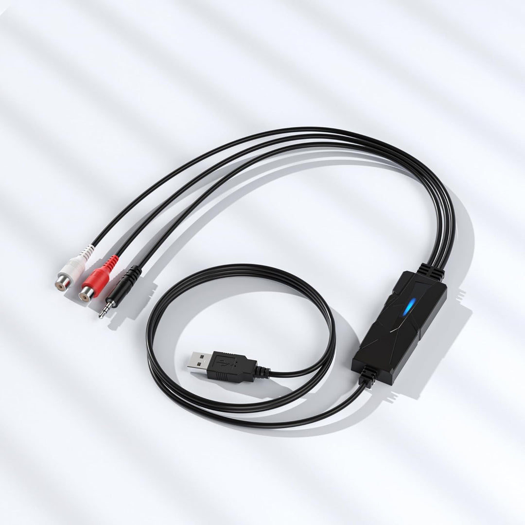 DigitalLife USB Audio Capture Grabber with 3.5mm & R/L Stereo Input - Audio Digitizer, AV202-B, AV20
