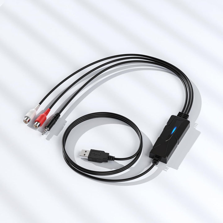 DigitalLife USB Audio Capture Grabber with 3.5mm & R/L Stereo Input - Audio Digitizer, AV202-B, AV20