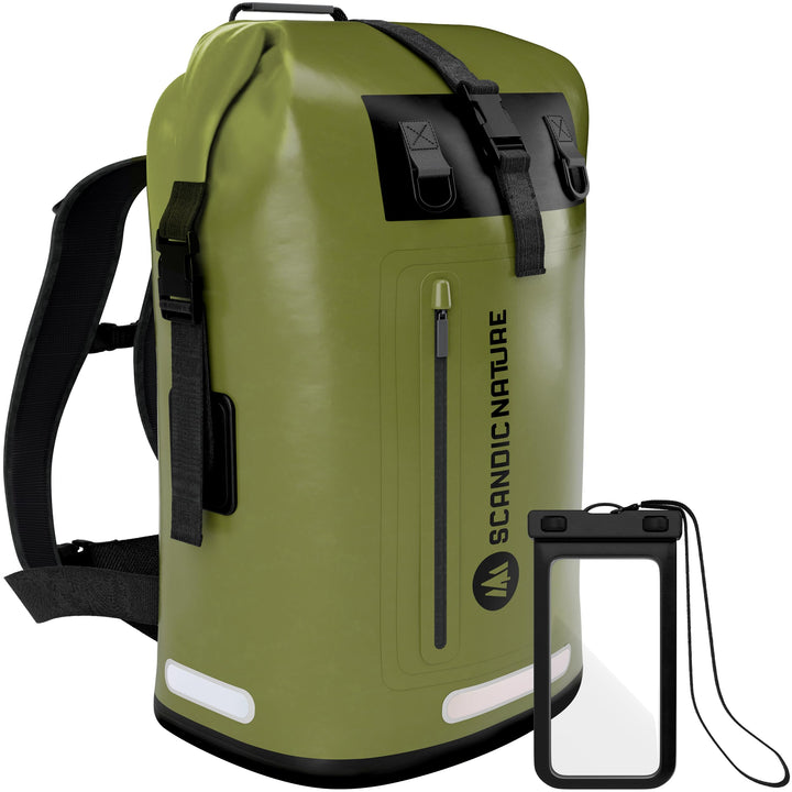 PIONEER wasserdichter Rucksack mit Rolltop Verschluss 35L 55L schwarz gelb oliv-grün - extra robust