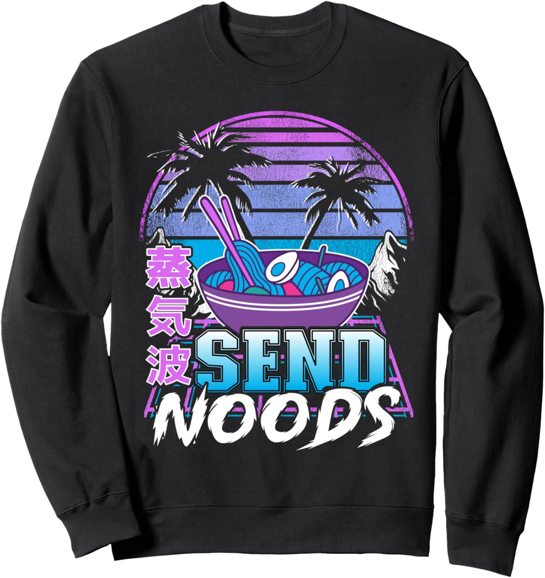 Send Noods Ramen Japanische Retrowave Pastell Goth Vaporwave Sweatshirt