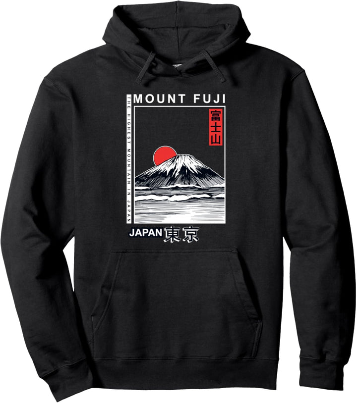 Mount Fuji Japanese Tokyo Vintage Retro Pullover Hoodie