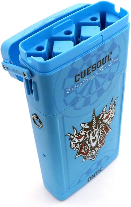 CUESOUL ANTIE Hard Dart Case für 6 Steel Tip Darts/Soft Tip Darts and Extra Dart Tips, Shafts and Fl