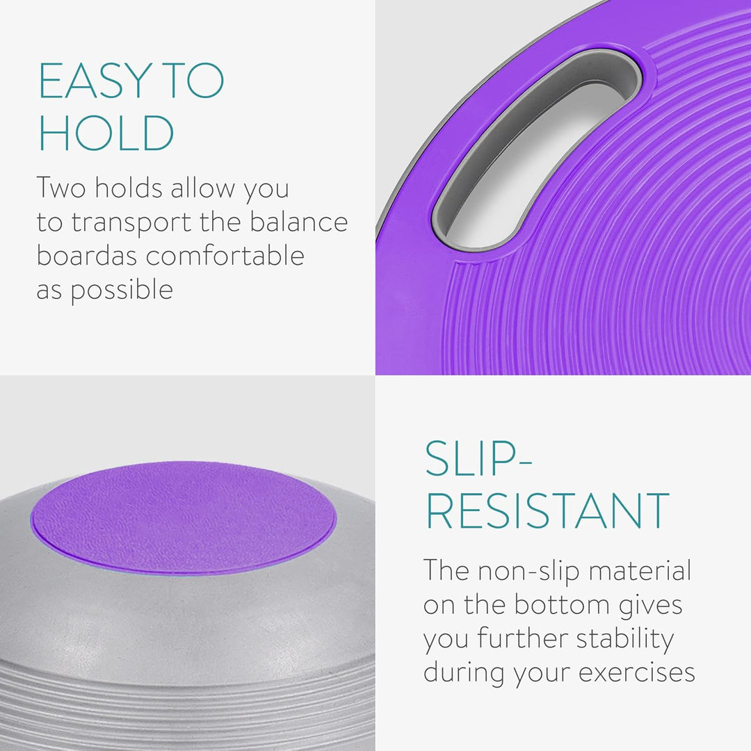 Navaris Balance Board mit Griff - Therapie Kreisel Wackelbrett - Fitness Reha Balance Kraft Training