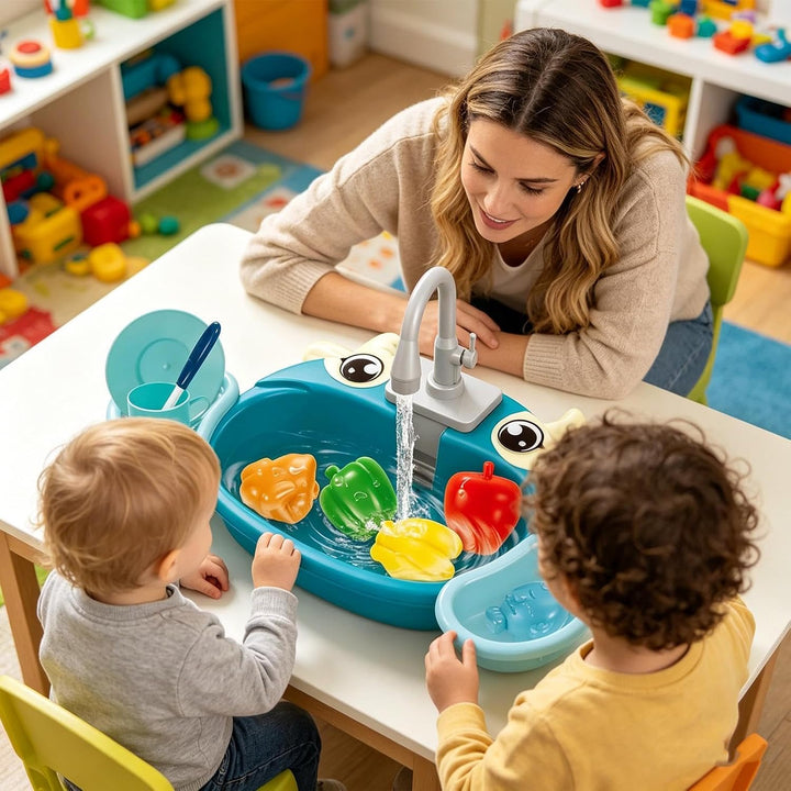 Spielspüle mit fliessendem Wasser Elektrisches -Badespielzeug | Küchenspielzeug mit Spülbecken Für M