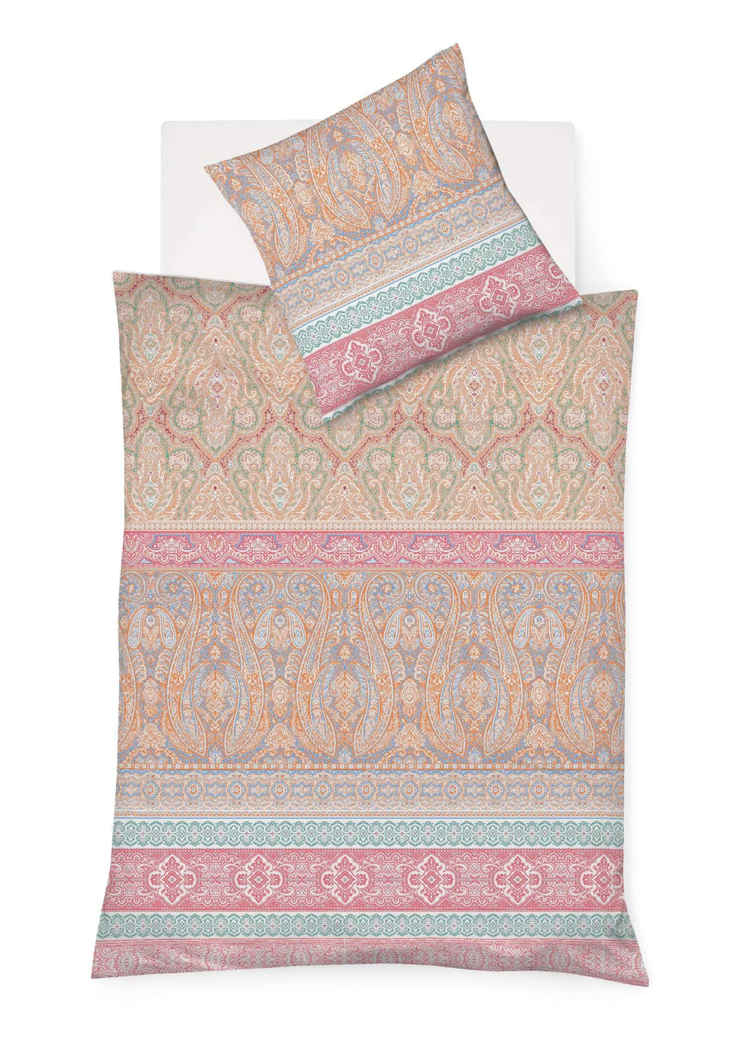 fleuresse Mako-Satin Bettwäsche Modern Classic Dilbeek apricot 1 Bettbezug 155 x 220 cm + 1 Kissenbe