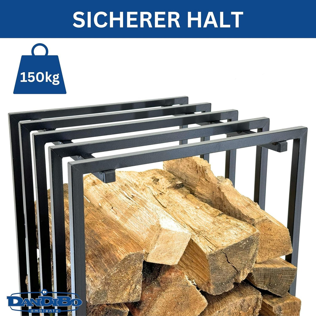 DanDiBo Kaminholzregal Innen Metall Schwarz Feuerholzregal Brennholzregal Kaminholzständer 96609 Kam