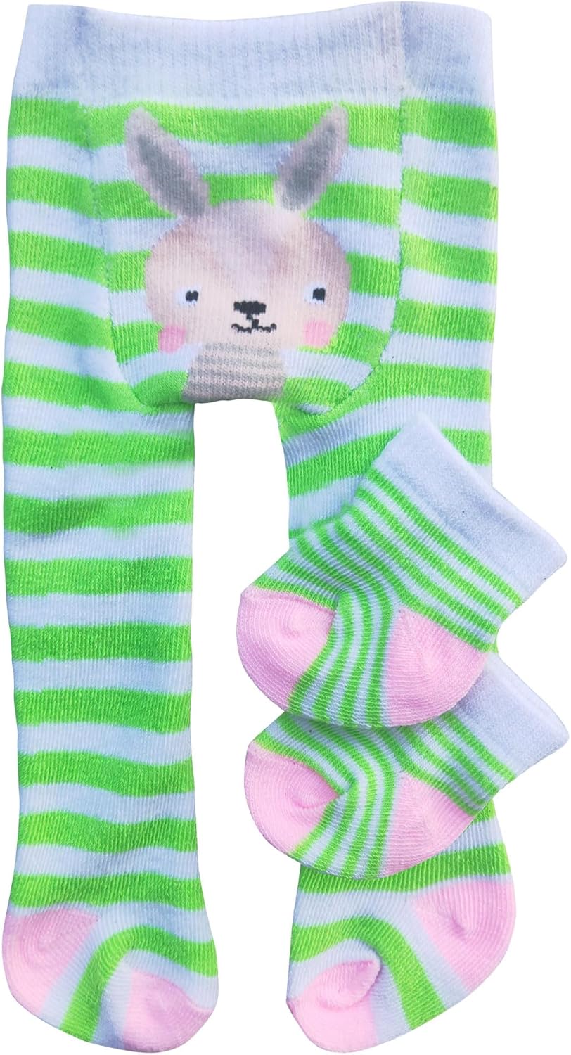 Heless 878 - Puppenkleidung im Design Lustige Tiere, Strumpfhose und Söckchen mit Tiermotiven in 3 D