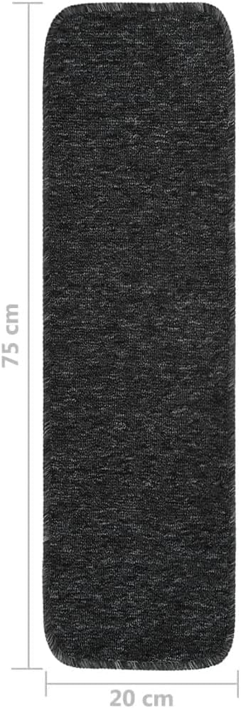 homiuse Antirutsch Stufenmatten 15 STK. 75x20 cm Anthrazit Rechteckig Treppenstufen Matten Modern St