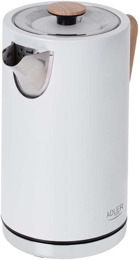 ADLER-Metallkessel 1,5 l, Sicherheitskontrollsystem, 2200 W Leistung, weiss