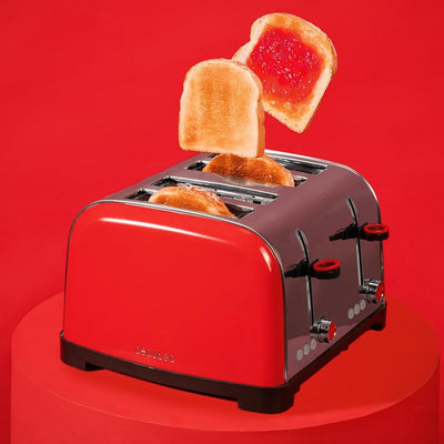 Cecotec Vertikaler Toaster Toastin' time 1700 Double Red, 1700W, Doppelter kurzer und breiter Schlit