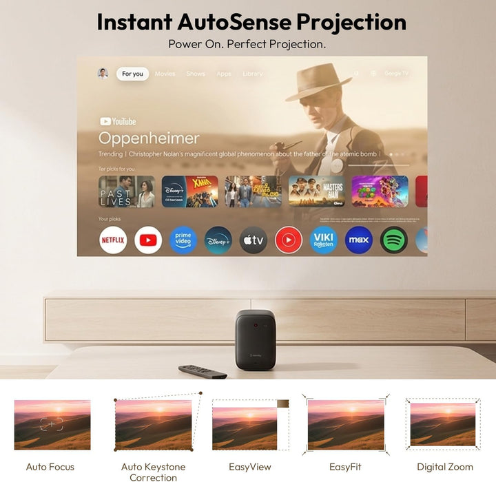 Formovie Xming Page Two Beamer mit Google TV, 1080P, 4K unterstützt, WLAN, Bluetooth, Dolby Audio, M
