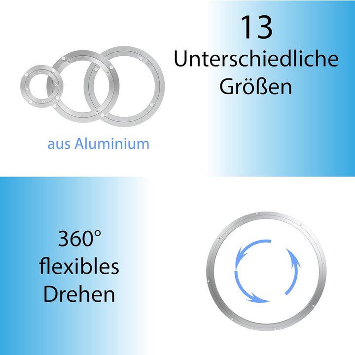 ALU Drehteller 13 Grössen von 120 bis 1000mm (Aussendurchmesser: 1000mm;), Aussendurchmesser: 1000mm