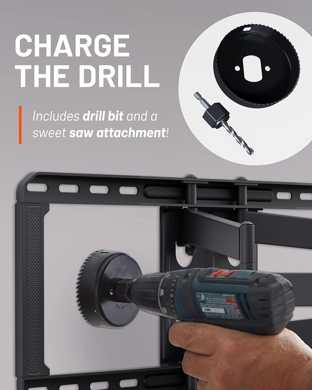 Echogear Kabel-Abdeckung für Wandfernseher - Wand-Kabeltüllen-Kit CMIWG Schwarz, Schwarz