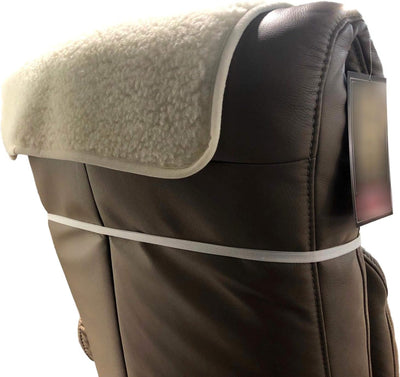 Alpenwolle Sesselschoner Relaxsessel Merino gelockt mit Taschen 100% Wolle Naturweiss