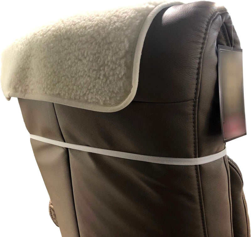 Alpenwolle Sesselschoner Relaxsessel Merino gelockt mit Taschen 100% Wolle Naturweiss