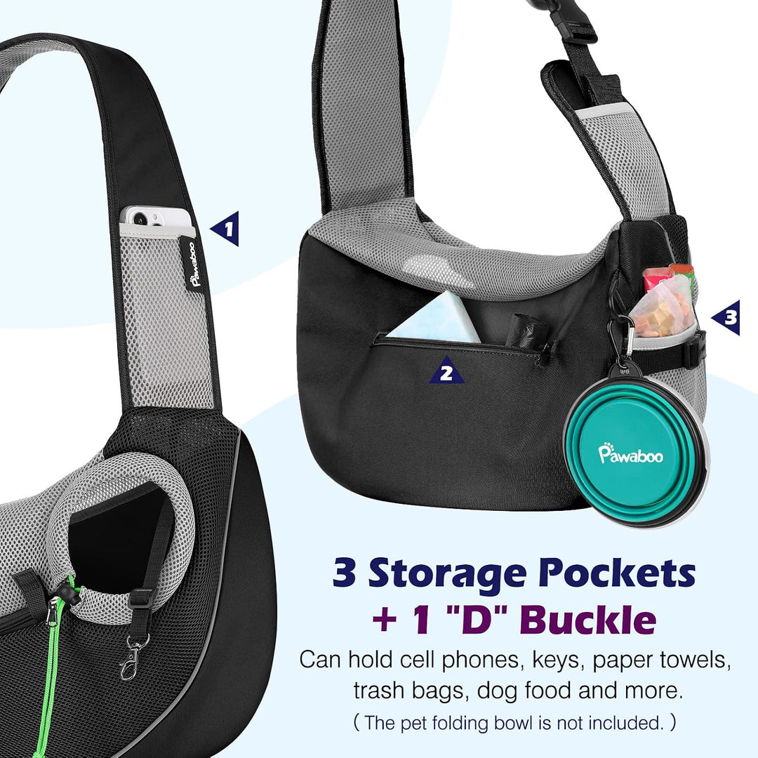 Pawaboo Hundetragetasche, Verstellbare Tragetasche Hund, Haustier Umhängetasche Transporttasche für
