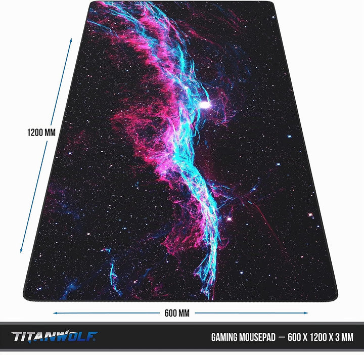 CSL - Übergrösse Mauspad Gaming Titanwolf 1200x600mm - XXXL Mousepad gross - Tischunterlage Large Si
