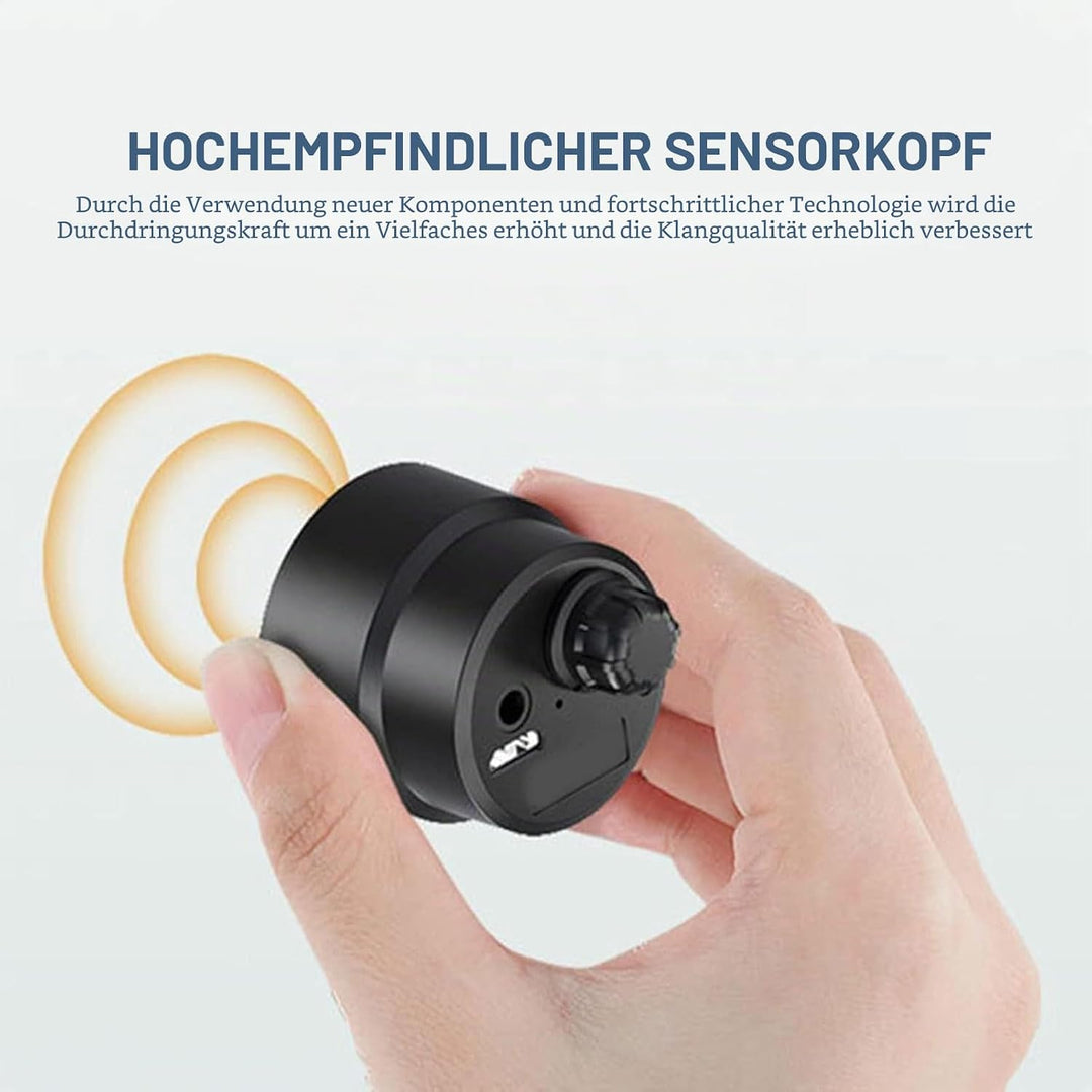 Mikrofon Sound Verstärker, Hochfester Sprach Hör Detektor durch die Wand mit 3,5 mm Kopfhörer, Tragb
