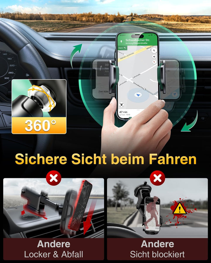 VANMASS Handyhalterung Auto [2025 Upgrade Bombenfest Lüftungshaken] Halterung Lüftung Clip Kfz Handy