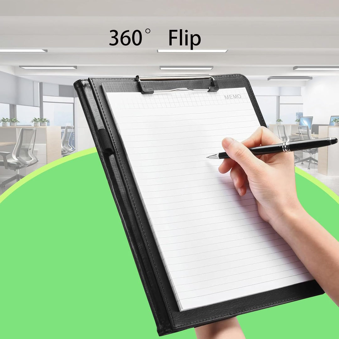A4 Klemmbrettmappe, PU Dokumententasche Klemmbrett Schreibmappe mit Magnet-Verschluss für das Büro &