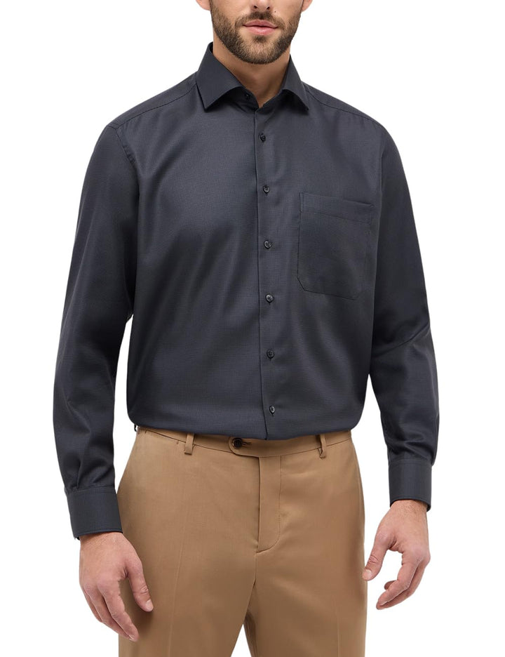 ETERNA Male Shirt unifarben 36 Anthrazit, 36 Anthrazit