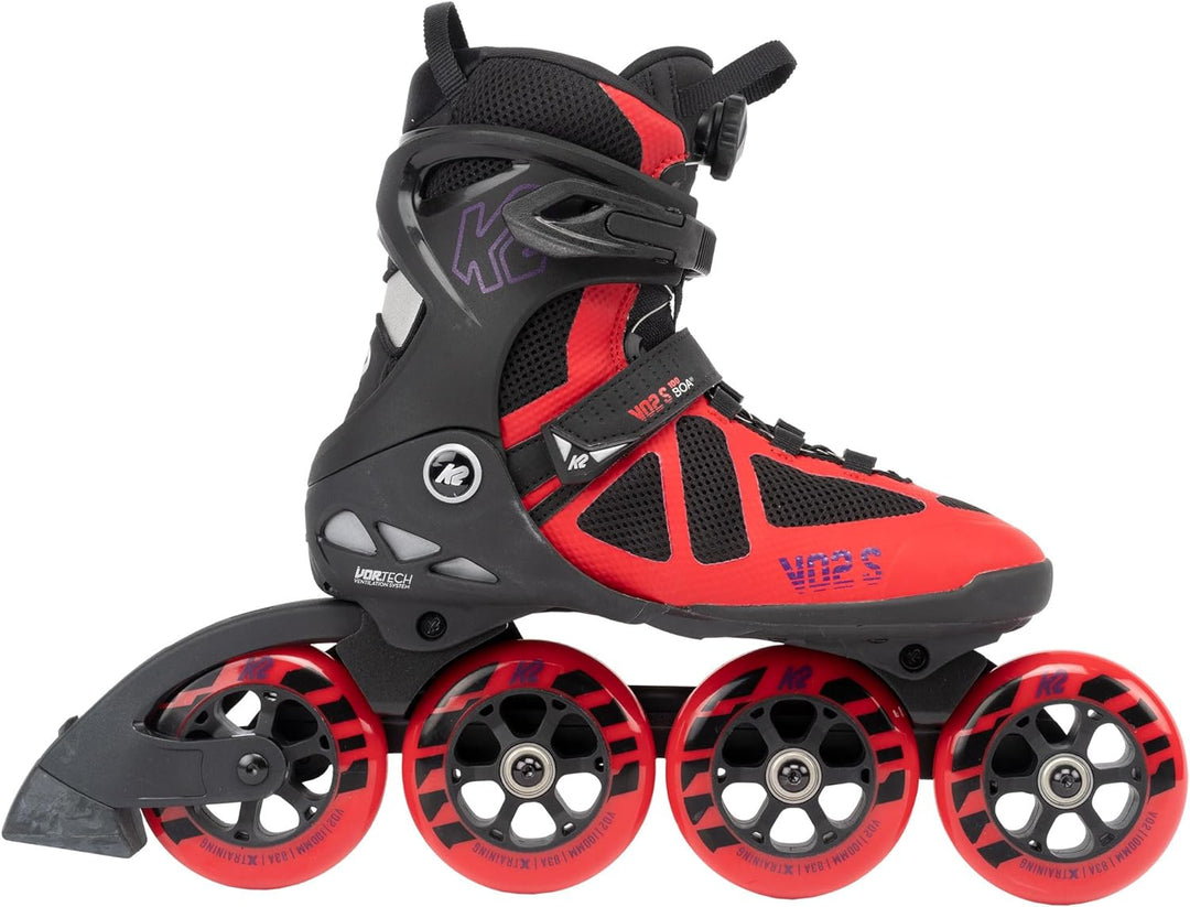 K2 Skates Unisex Inline Skates VO2 S 100 BOA, red, 30G0152 EU: 42 (UK: 8 / US: 9) red, EU: 42 (UK: 8